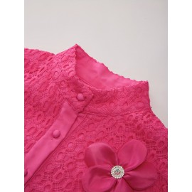 Women's French-Style Sleeve French Collar Blouse - Solid Color Long Sleeve Shirt, Stand Collar/Chowie Collar Top, Machine Washable Elegant Office & Casual Wear, Versatile All-Season French Style Buttonless for all-applied-departments