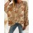 Women'S Off-Shoulder Top with Maple Leaf Print - Casual, Elegant, and Perfect for Vacation, Spring/Summer Collection, Long Sleeve, Loose Fit, Beige, Casual Wear|Elegant Offshoulder Top| Construction, Off Shoulder Top