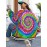 Plus Size Men's & Women's 60s/70s Retro Bohemian Rainbow Tie-Dye Jacket - Multicolor Swirl Print (Green/Blue/Pink//) Long Sleeve Hooded Coat for Festivals, Raves, Casual Wear - Unisex Vintage Outerwear