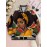 Plus Size Women's African American Pride Melanin Queen Afro Hair & Black History Month Jacket - Varsity Hoodie with Varsity Lettering, Single-Button Closure, Long Sleeve Casual Coat for Fall/Winter, Cultural Celebration Outerwear